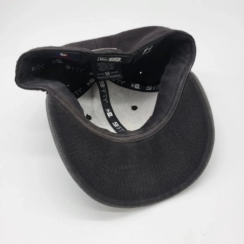 Los Angeles‎ Dodgers Hat New Era 7 Fitted Cap 59fifty Black Wool Blend 7 1/8